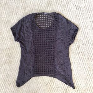 Lisa Z Charcoal Gray Sharkbite Hem Top & Cami